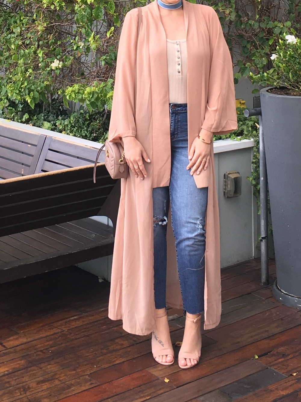 Sheer Long Robe - Blush - Picture 3 of 4